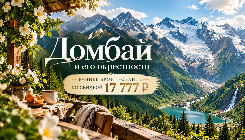 "Домбай и его окрестности", тур на 8 дней, трекинги + экскурсии, Западный Кавказ | 